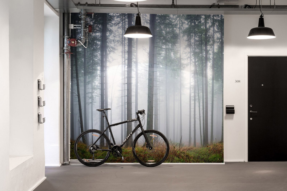 Rebel Walls Mural Forest Glade Wandtapete Natur Landschaft Mehrfarbig B: 270 cm, H: 250 cm - Bild 1