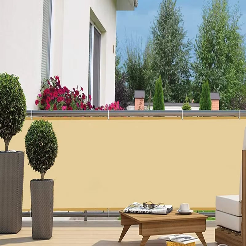 Wasserdichter Balkon Sichtschutz Netz aus Polyester in Beige, B/H: 120 x 120 cm - Bild 2