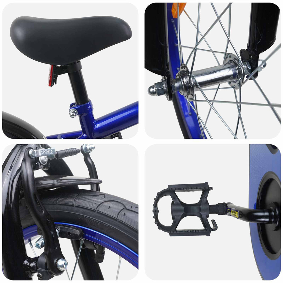 VD Home Furnishing Kinderfahrrad 16 Zoll Blau und Schwarz - Bild 4