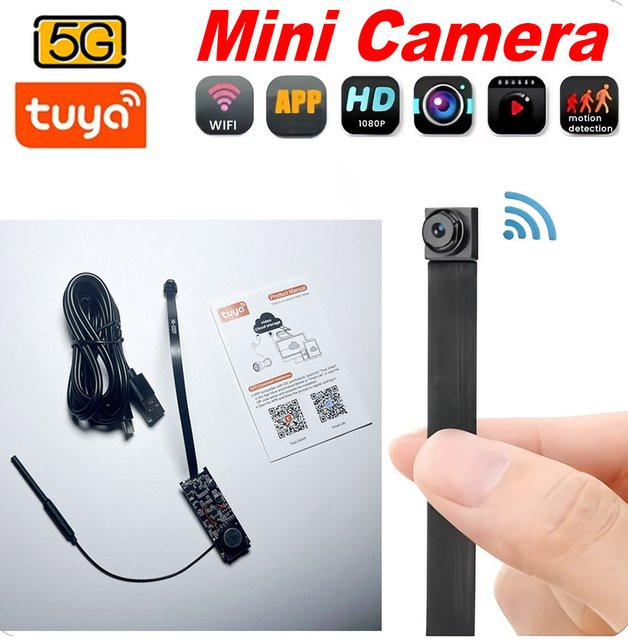 Tuya Mini WLAN-PCB-Kamera für Innenräume, 3MP Weitwinkel 2,1mm, Onvif-kompatibel, mit integriertem Audio und TF-Kartenslot, Schwarz - Bild 1