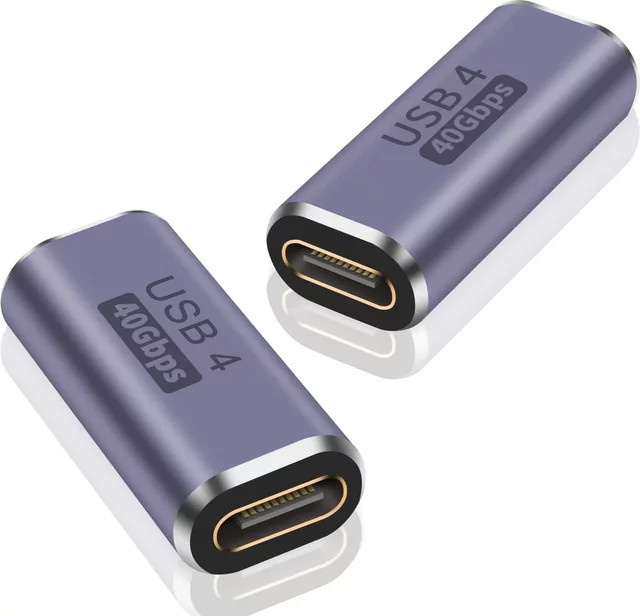 Henruisi USB-C auf USB-C Buchse Adapter, 40 Gbit/s, USB 3.2 OTG Koppler mit 8K-Video-Unterstützung und 100 W Schnellladefunktion für USB4 und Thunderbolt 4 - Bild 1