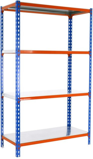 PROREGAL Schwerlastregal Mid Metal Shark aus Metall in Blau-Orange, H x B x T: 150 x 80 x 30 cm - Bild 1