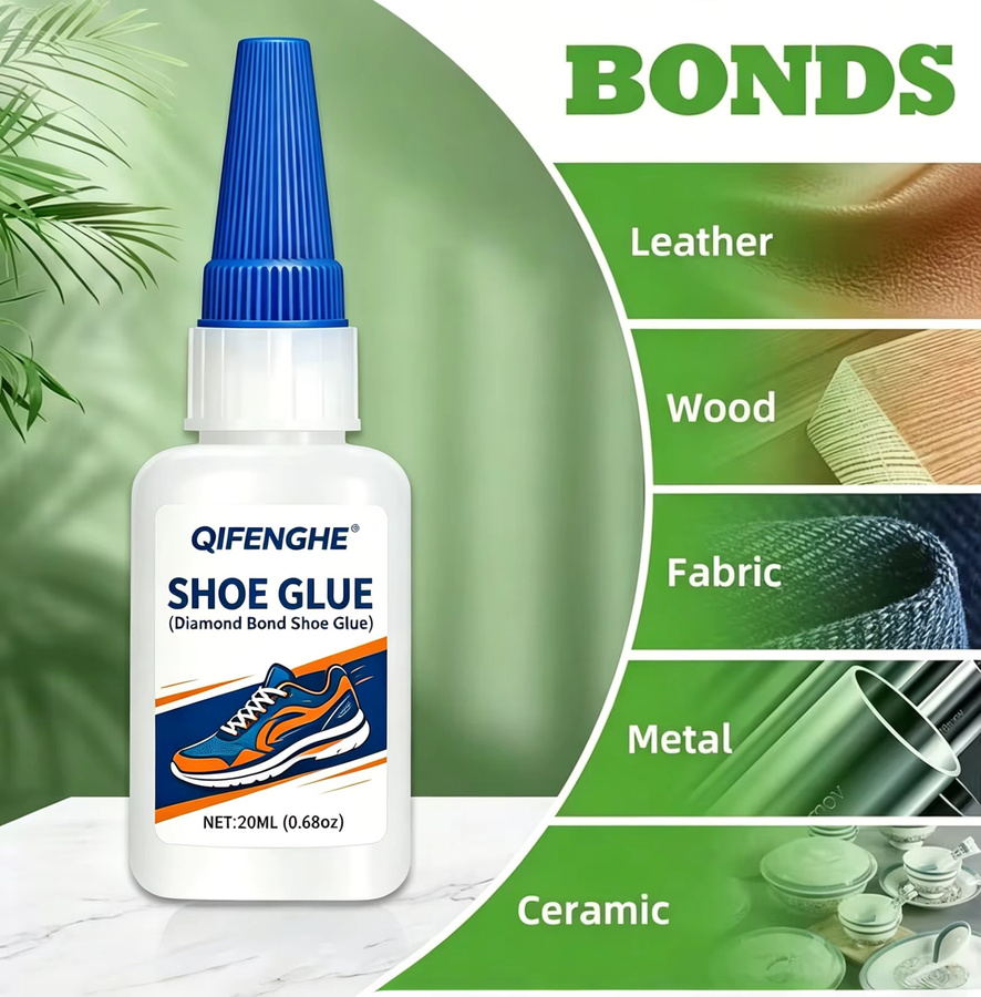 QIFENGHE Diamond Bond Schuhkleber, starker und flexibler Reparaturkleber für Sneaker-Sohlen, Leder, Canvas und Gummi, 20 ml, transparent/weiß - Bild 2