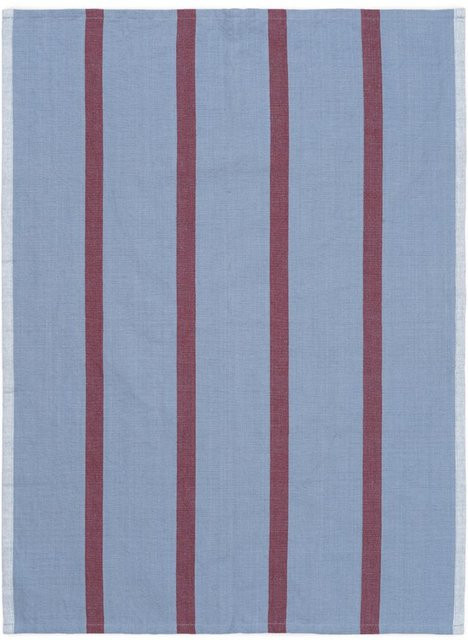 Ferm Living Hale Geschirrtuch aus Leinen in Blau mit Streifenmuster - Bild 1