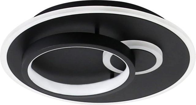 NETTLIFE LED Deckenleuchte aus Metall in Schwarz, dimmbar mit Fernbedienung, Durchmesser: 31 cm - Bild 1