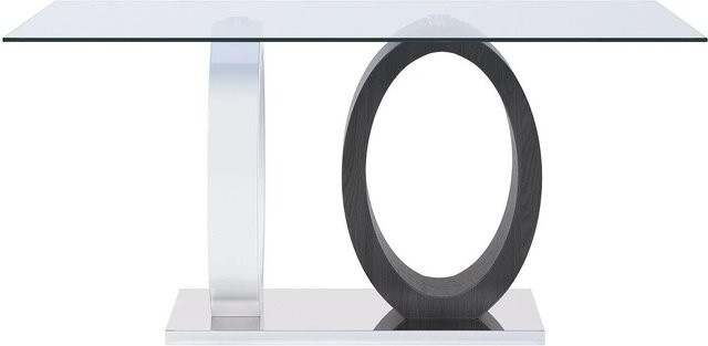 Vente-unique Esstisch Ayane rechteckig aus Glas in Grau und Weiß, Breite: 160 cm - Bild 1
