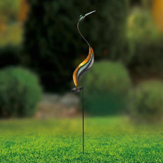 Solar-Stab Kranich Höhe: 113 cm, Breite: 17 cm, Tiefe: 7 cm - Bild 1