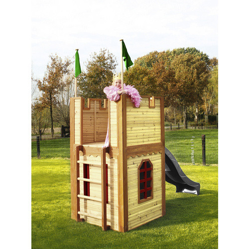 AXI Spielturm Arthur aus Holz in Braun-Rot mit grauer Rutsche, B/H/T: 319 x 195 x 110 cm - Bild 4
