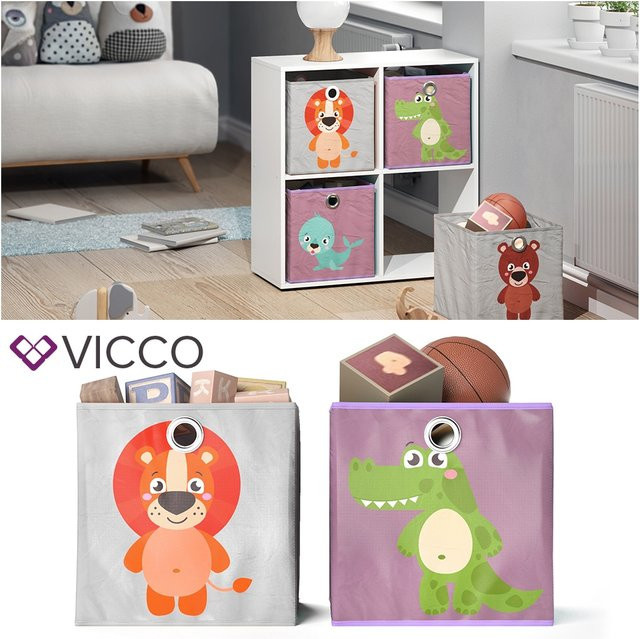 VICCO 2er Set Faltboxen aus Stoff in Multicolour, B/T/H: 30 x 30 x 30 cm - Bild 1