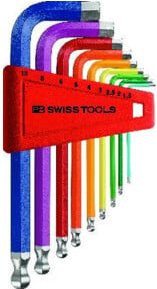 PB Swiss Tools Innensechskantschlüssel-Satz mit Kugelkopf Regenbogen 9-teilig Multicolor - Bild 1