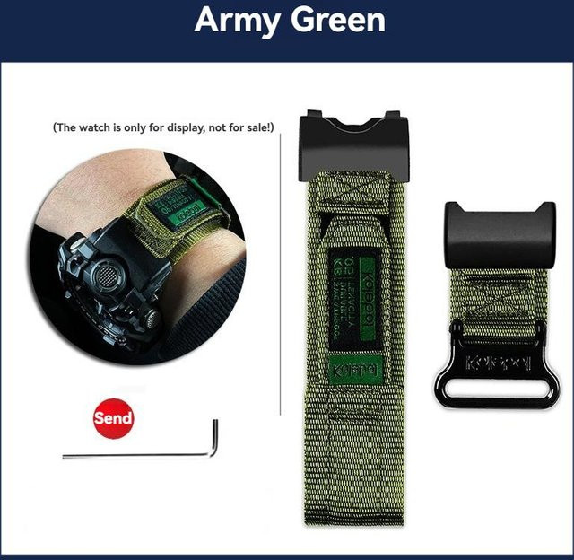 Uhrenarmband Casio G-SHOCK, Nylon, grün, Herren - Bild 1