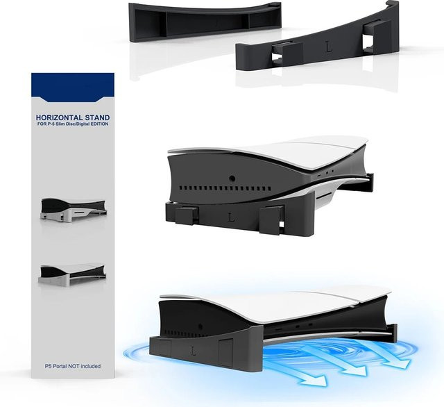 Shunmaii Horizontaler Kühlständer für PS5 Slim Disc & Digital Editions in Weiß - Bild 1
