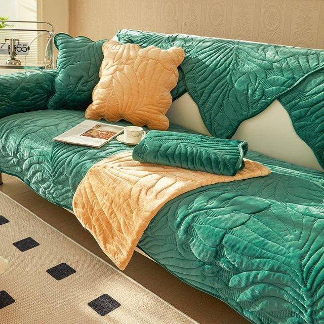 Nordisches Sofa Kissen von Household supplies MH, Plüsch, Grün, B/T: 70 x 70 cm - Bild 1