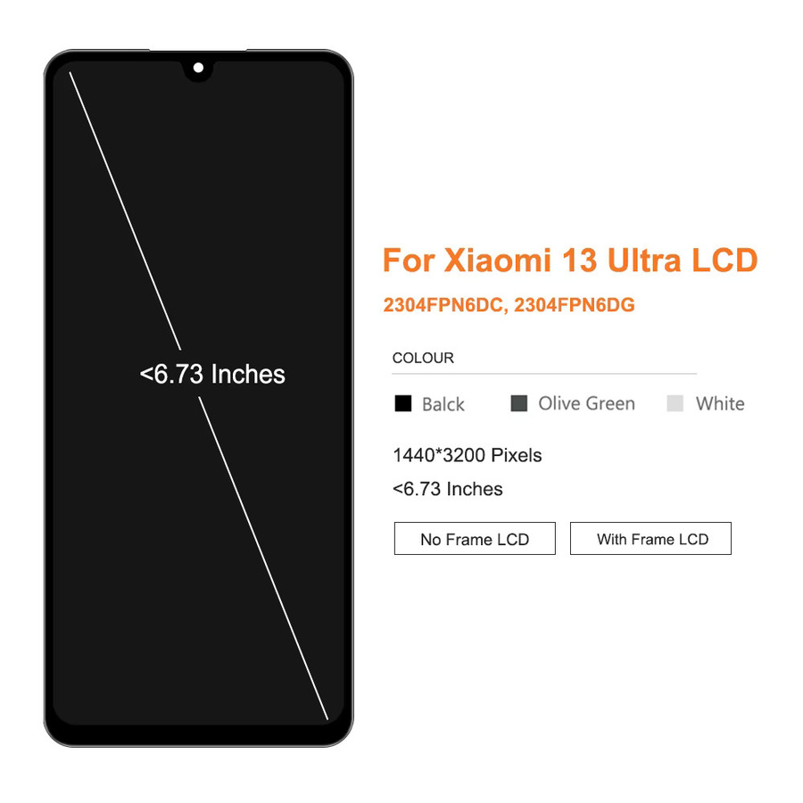 Xiaomi Mi 13 Ultra LCD Display Touchscreen Digitizer Montage Ersatz mit Rahmen in Schwarz - Bild 2