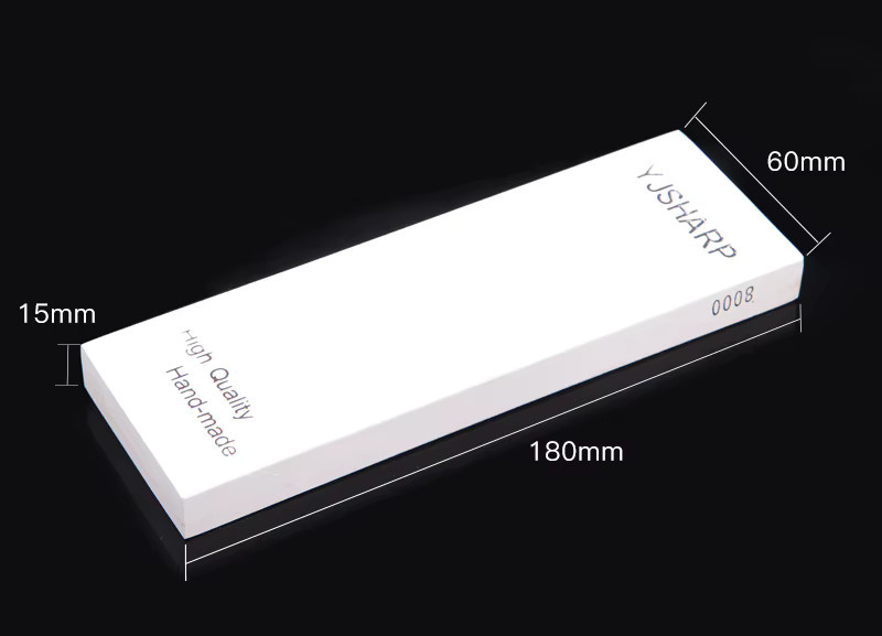 Weißer Korund-Messerschärfstein 8000 Körnung zum Feinpolieren von Rasiermessern und Küchenmessern, Farbe: Weiß, B/T/H: 180 x 60 x 15 mm - Bild 2