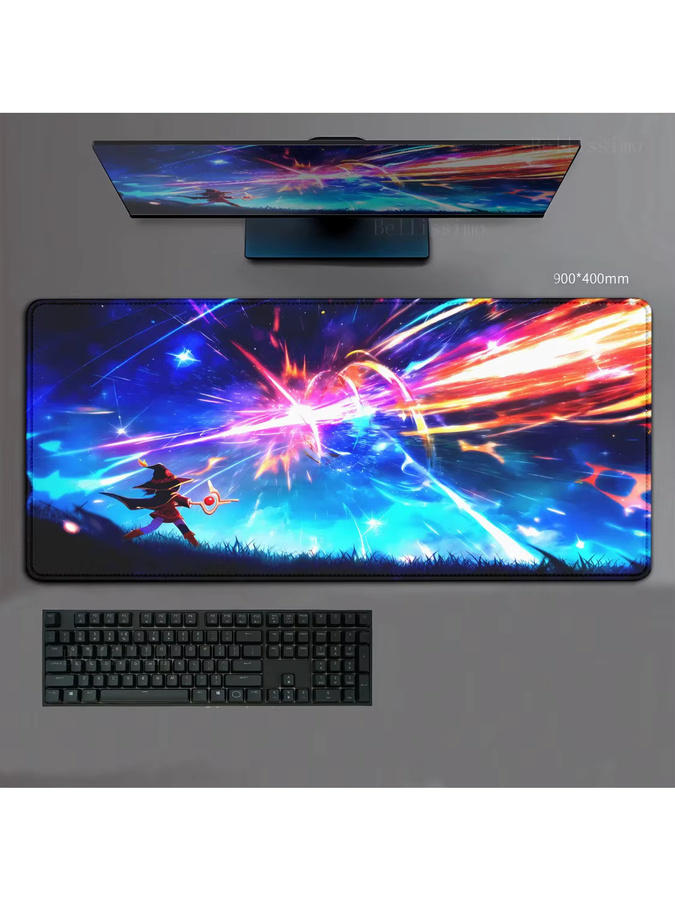 Potdemiel KonoSuba Megumin XXL-Mauspad in Multicolour, große Schreibtischunterlage für Gaming und Tastatur, B/T: 90 x 40 cm - Bild 5