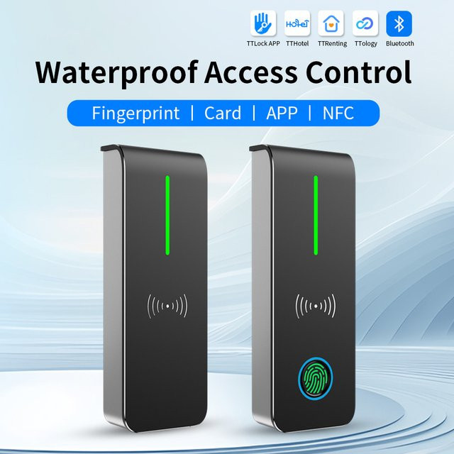 TTLock Wasserdichte Zugangskontrolle mit Fingerabdruck, RFID-Karte, App-Steuerung und Bluetooth in Schwarz oder Weiß - Bild 1