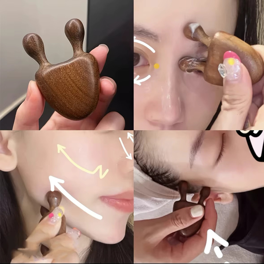 FUBEICHLY Sandelholz-Gesichtsmassagegerät für Gesicht und Augen, Unisex - Bild 5