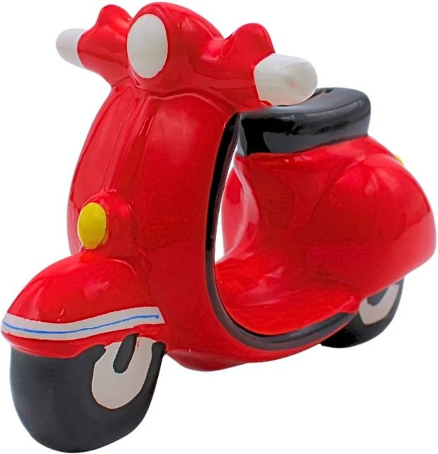Dekohelden24 Sparfigur Roller in Rot aus Keramik, Maße L/B/H: 20 x 10 x 11 cm - Bild 1