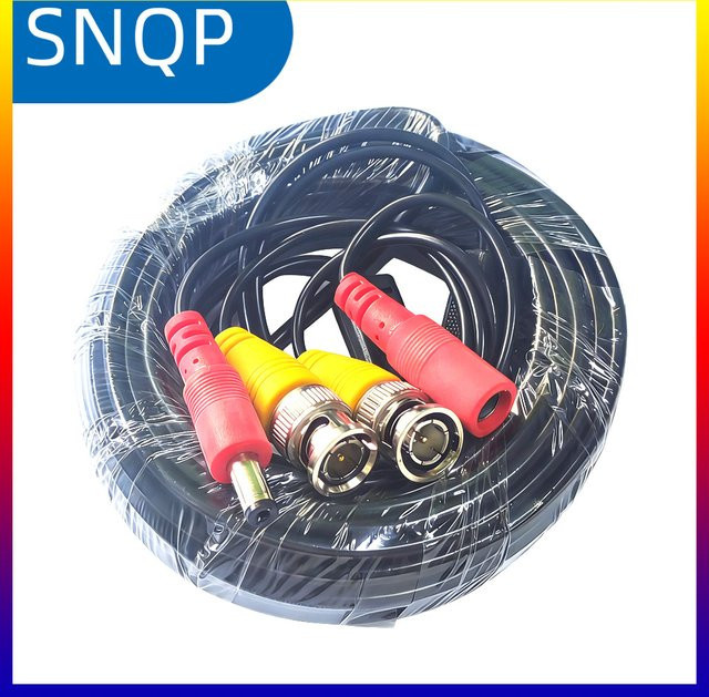 SNQP BNC-Videokabel mit DC-Stromversorgung für CCTV DVR Kamera-Rekorder-Systeme, Schwarz, Länge: 10 m - Bild 1