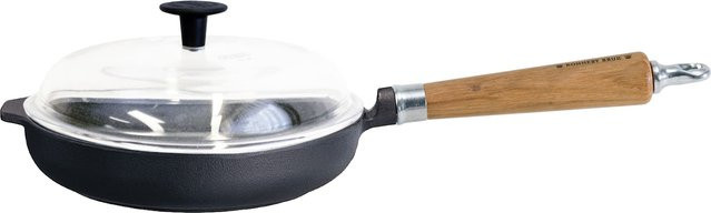 Ronneby Bruk Bratpfanne aus Aluminium und Gusseisen mit Glasdeckel, Schwarz, Durchmesser: 25 cm - Bild 1