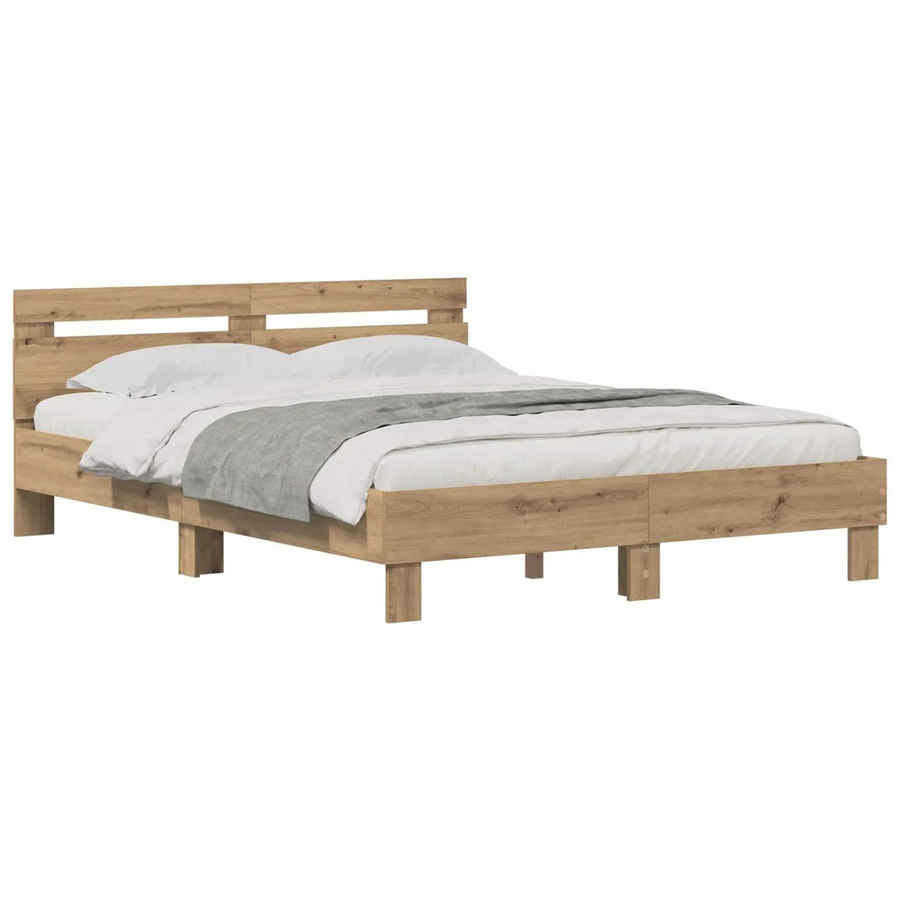 vidaXL Bettrahmen Artisan-Eiche in Braun aus Holzwerkstoff, B/T/H: 160 x 200 x 70 cm - Bild 2