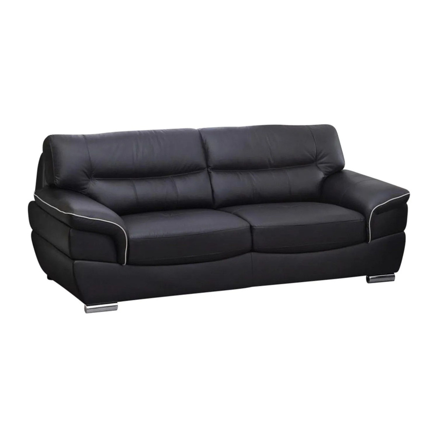 Vente-unique Sofa Thibault in Schwarz mit Kunstleder und Rindsleder, Breite: 210 cm - Bild 2