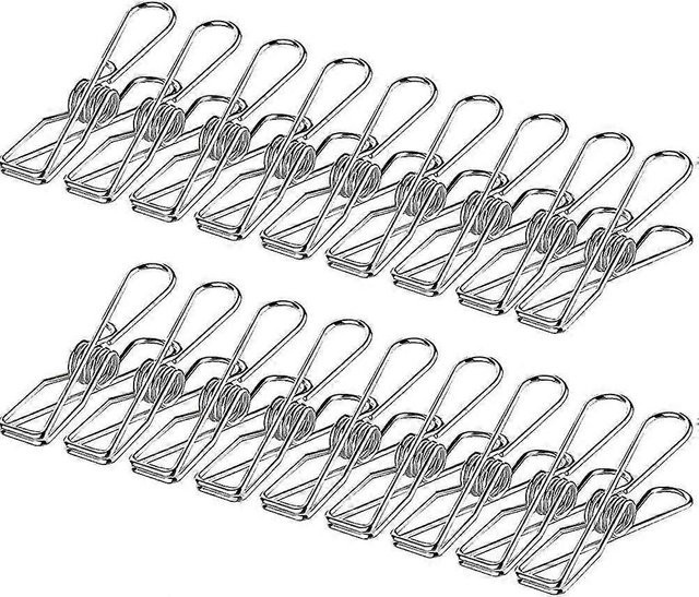 100er Pack Needme-germanst Wäscheklammern aus Edelstahl in Silber zum Aufhängen von Kleidung - Bild 1