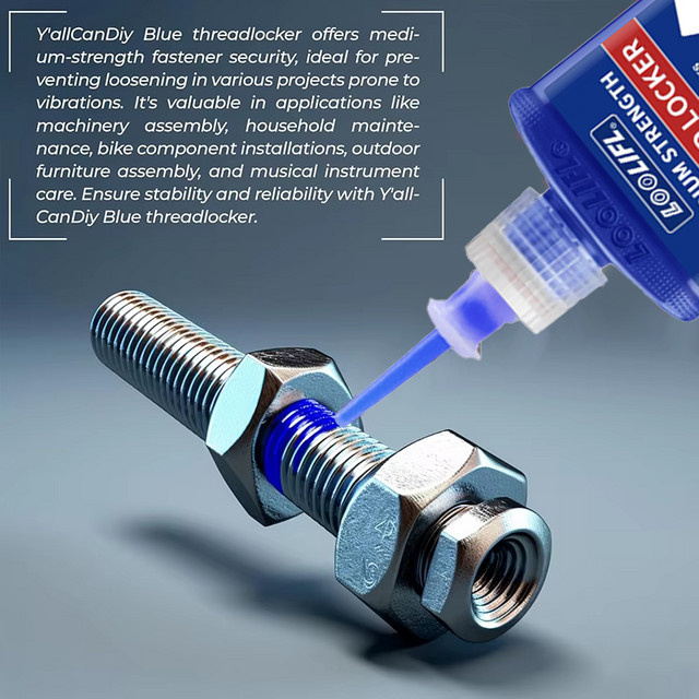 LOOLIFL Schraubensicherung Industriekleber Blau 10 ml-50 ml wasserdicht und ölbeständig - Bild 1