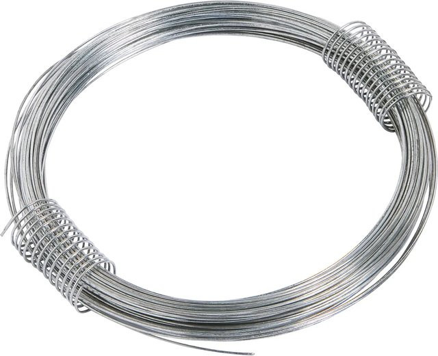 BASI Bindedraht Basic aus verzinktem Stahl in Silber, Durchmesser: 1,8 mm, Länge: 10 m - Bild 1
