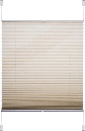 LIEDECO Klemmfix Plissee Easy, sandfarben und braun, halbtransparent, B: 90 cm, H: 210 cm - Bild 1