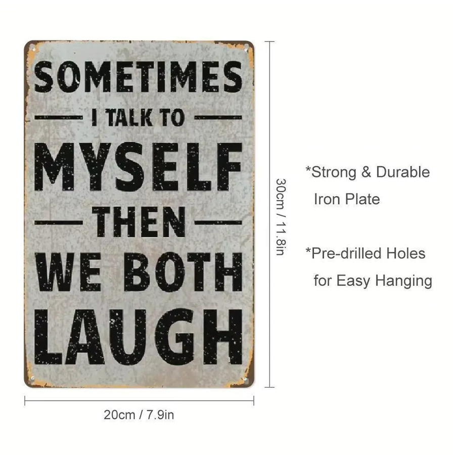 DDPNKL Vintage Metallblechschild Wanddeko mit Humor-Spruch, Rechteckig, Breite: 30,48 cm, Höhe: 20,32 cm - Bild 4