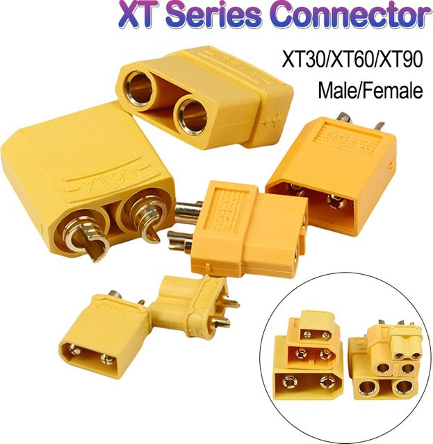 XT-Serie Stecker und Buchsen Anschluss-Set für Lipo-Akkus, XT30U XT60 XT90 Bullet-Stecker für RC Drohnen, Flugzeuge und Autos, Gelb - Bild 1