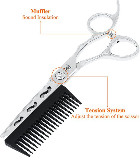 Meisha Friseurschere mit Entwirrungskamm, Unisex - Bild 1