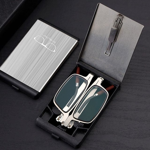 Lesebrille mit Blaulichtfilter, Metall, Vollrand, rechteckig, silver - Bild 1