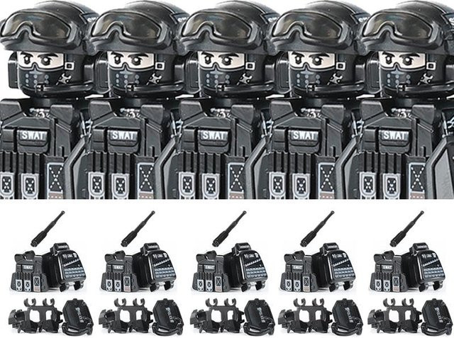 Linyi toy Stadtgebiet Polizei Spezialeinheiten Swat Figuren Gebäude - Bild 1