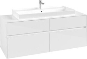 V&B Waschtischunterschrank Collaro in Glossy White mit mittiger Waschtischöffnung, B/T/H: 140 x 54,8 x 50 cm - Bild 1