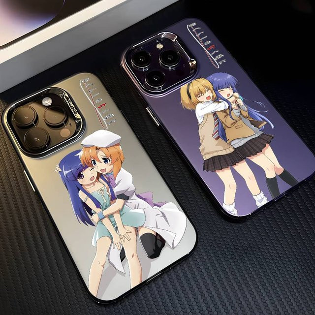 H-Higurashi Wenn sie weinen Handyhülle für iPhone 11 bis 17 Pro Max Multicolor Matte Laser Metallic Aurora Design - Bild 1