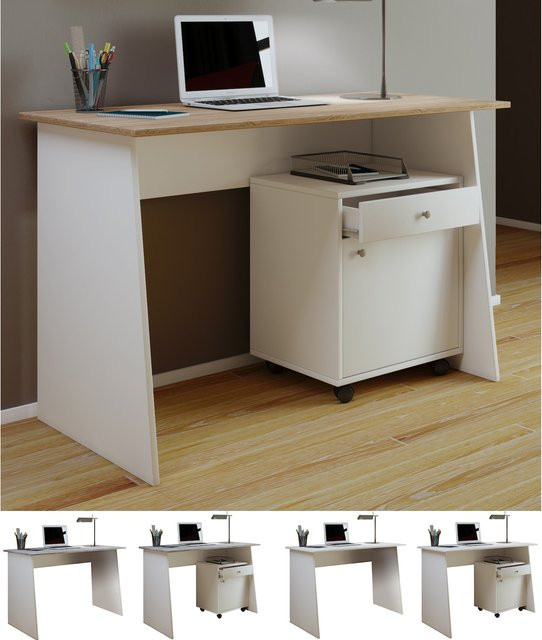VCM Computertisch Masola Maxi Schreibtisch mit Holzstruktur-Nachbildung, H x B x T: 74 x 110 x 50 cm - Bild 1
