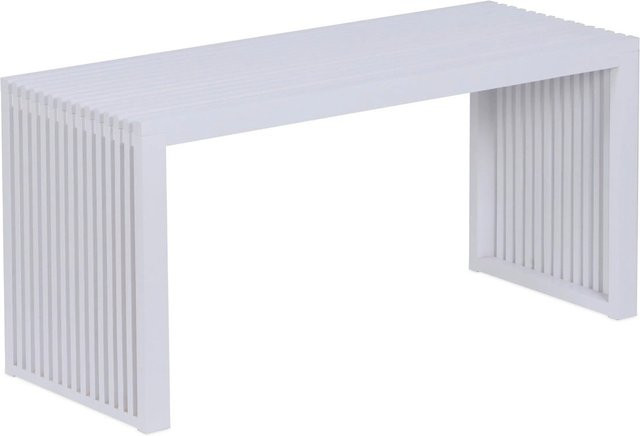 Relaxdays Sitzbank aus Bambus in Weiß, B/H/T: 90 x 43 x 33 cm - Bild 1