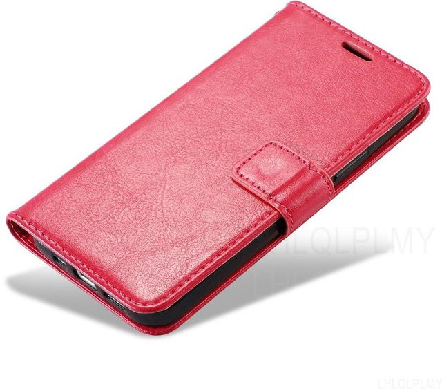 Luxus Leder Flip Case Brieftaschenhülle für Nokia 3.1 in Rosa - Bild 1