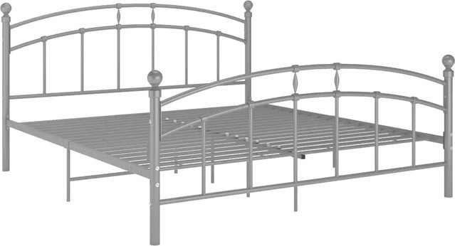 vidaXL Bettgestell aus Metall in Grau mit mattem Finish, B/T: 180 x 200 cm - Bild 1