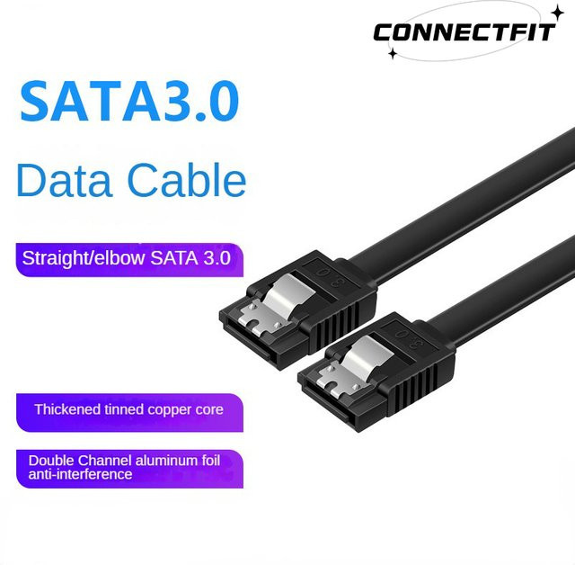 ConnectFit SATA 3.0 Festplatten-Datenkabel in Schwarz, Länge: 50 cm - Bild 1
