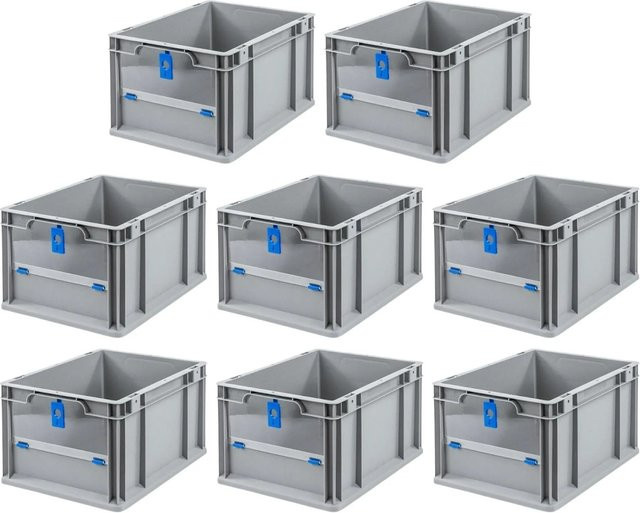 PROREGAL SuperSparSet 8x Eurobox NextGen Insight Cover Eurobehälter in Blau, H x B x T: 22 x 30 x 40 cm, 20 Liter - Bild 1