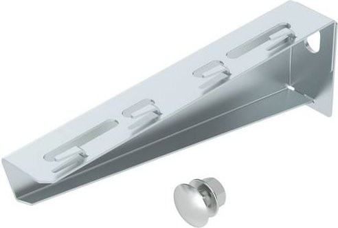 OBO Bettermann Wand- und Stielausleger aus Metall in Silber, L x B x H: 21,0 x 3,25 x 6,5 cm - Bild 1