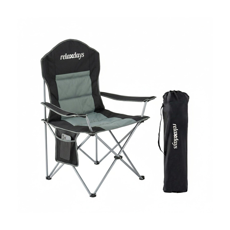 Relaxdays Campingstuhl aus Stahl in Schwarz mit Armlehnen, faltbar, H x B x T: 108 x 61 x 86 cm - Bild 2