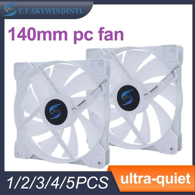 T.F.SKYWINDINTL RGB PC-Gehäuselüfter 140mm, 4-Pin Computer-Kühler, Multicolor und Weiß - Bild 1
