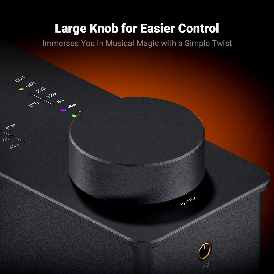 Fosi Audio SK02 USB DAC Kopfhörerverstärker mit Audio Decoder, Unterstützung für DSD 256 und PCM, inklusive 3,5 mm und 4,4 mm symmetrischem Anschluss, in Schwarz oder Orange - Bild 3