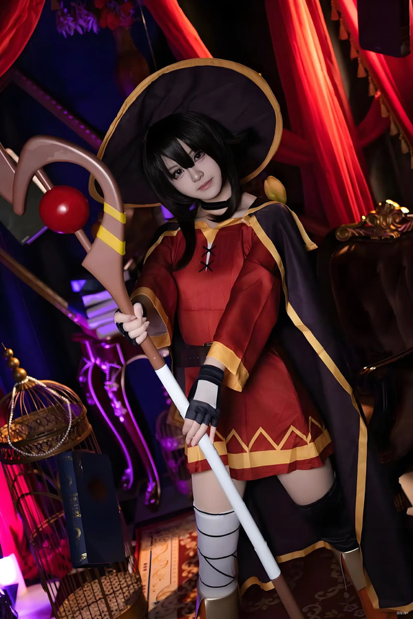 ZOBOTT Megumin Cosplay Kostüm, Zauberer-Kleid, Umhang, Set / Bundle - Bild 4