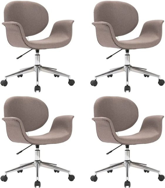 vidaXL Set 4 Esszimmerstühle drehbar in Beige aus Stoff mit 360 Grad Drehsitzfunktion - Bild 1